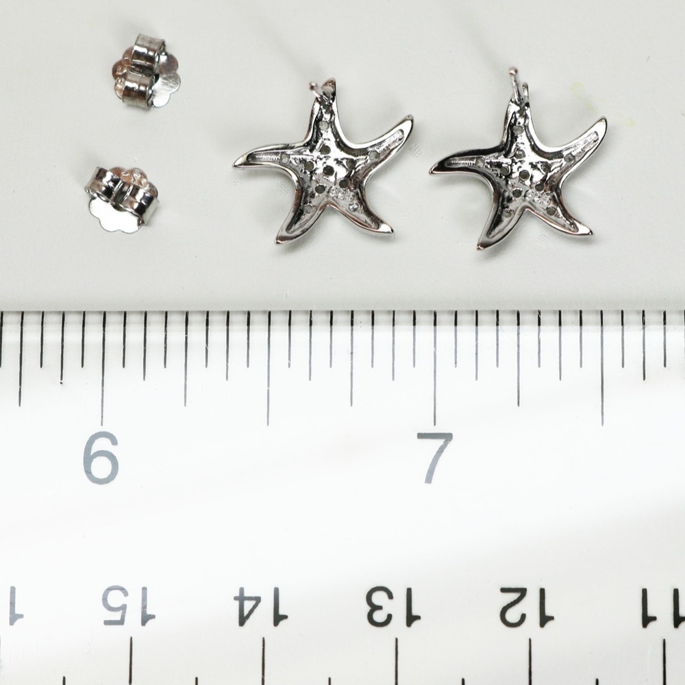 NEW!!! Silver & Topaz Starfish Pendant & Earrings - Picture 4 of 8
